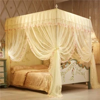 4 posters corners bed canopy princess queen 150200 mm mosquito bedding net bed tent floor length curtain 5o