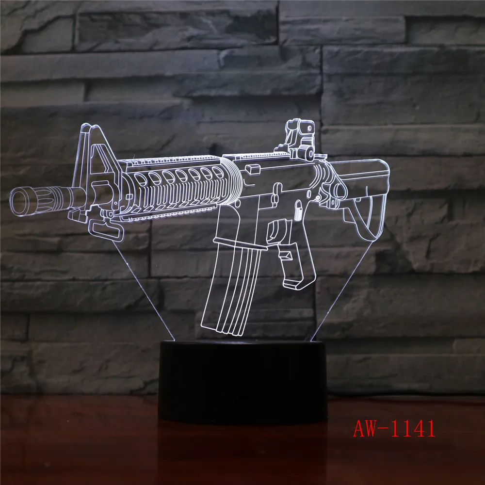 3d лампа для спящего режима AK47 светящиеся игрушки с 7 цветами|Ночники| |