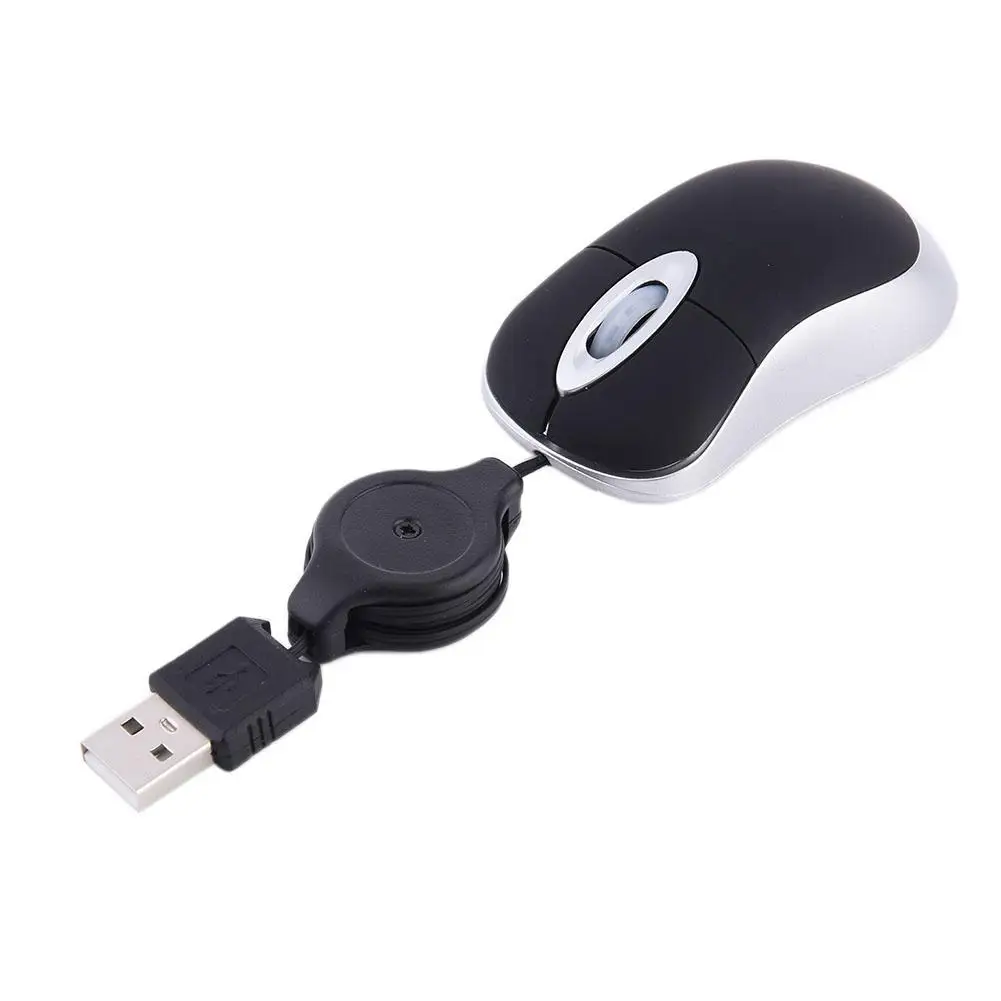 Дропшиппинг Мини Выдвижной USB оптическая мышь для ПК ноутбука колесо прокрутки
