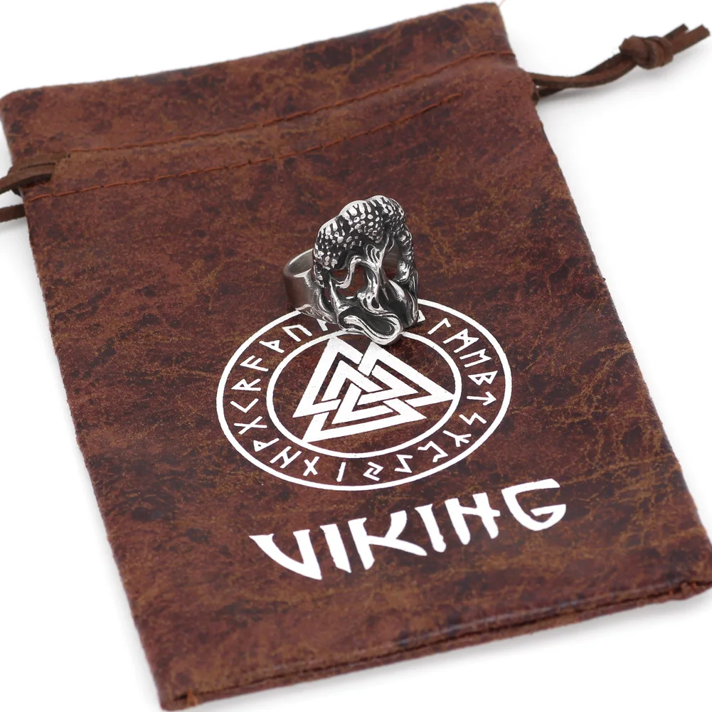 Мужская нержавеющая сталь норвежский викинг Yggdrasil Древо жизни кольцо амулет