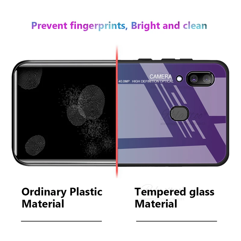 Чехол для телефона с градиентом Авроры Samsung Galaxy A30 A305F чехол из закаленного стекла
