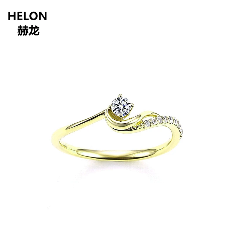 Женское Обручальное Кольцо HELON с фианитом 10 к желтое золото|Кольца| |