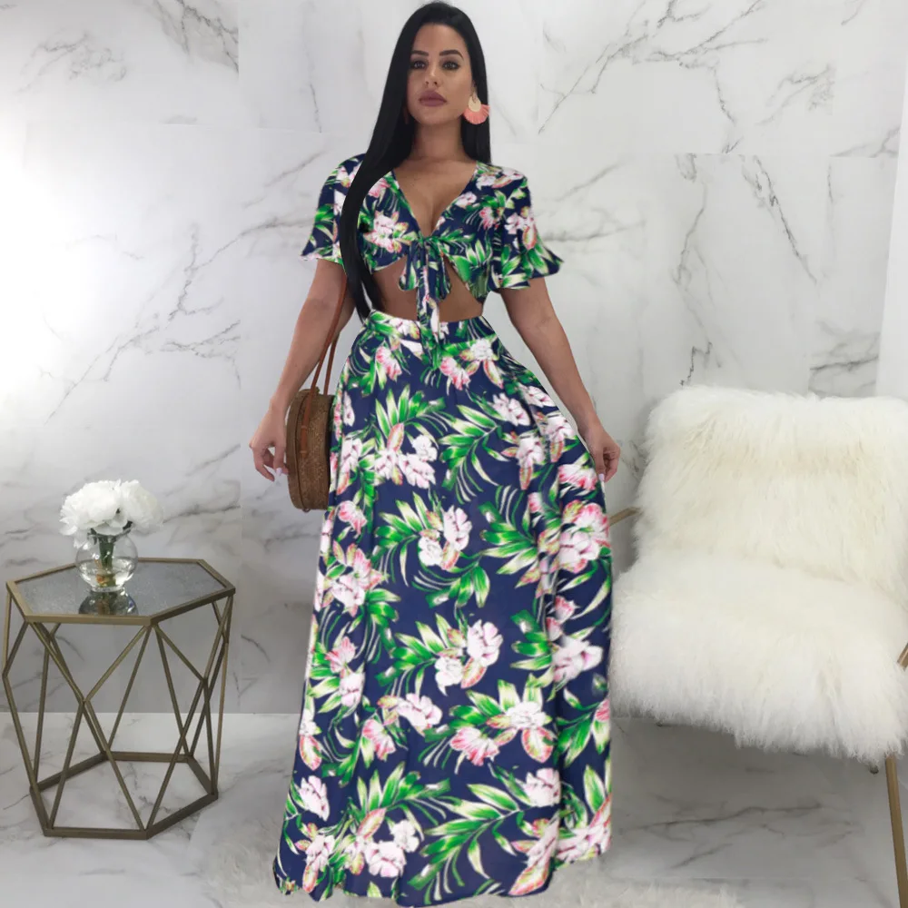 Комплект из 2 предметов с короткими рукавами и принтом летняя женская юбка