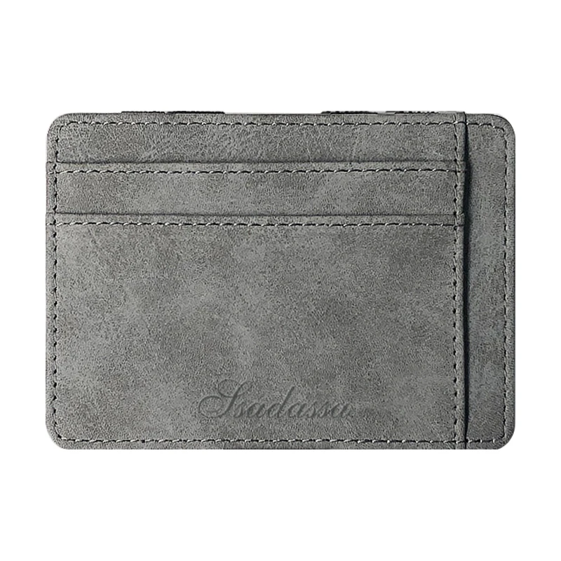 Fashion New Business Men Nubuck Leather Slim Wallet Credit Card Holder Magic Mini Clutch Bag Small Coin Purse ID Pocket | Багаж и сумки