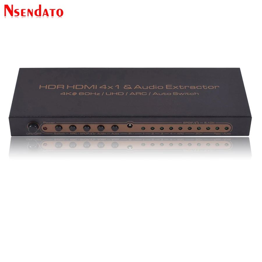 4K * 2K HDR HDMI матрица 4X1 4k переключатель сплиттер аудио экстрактор для DTS Dolby ARC SPDIF 4 в 1