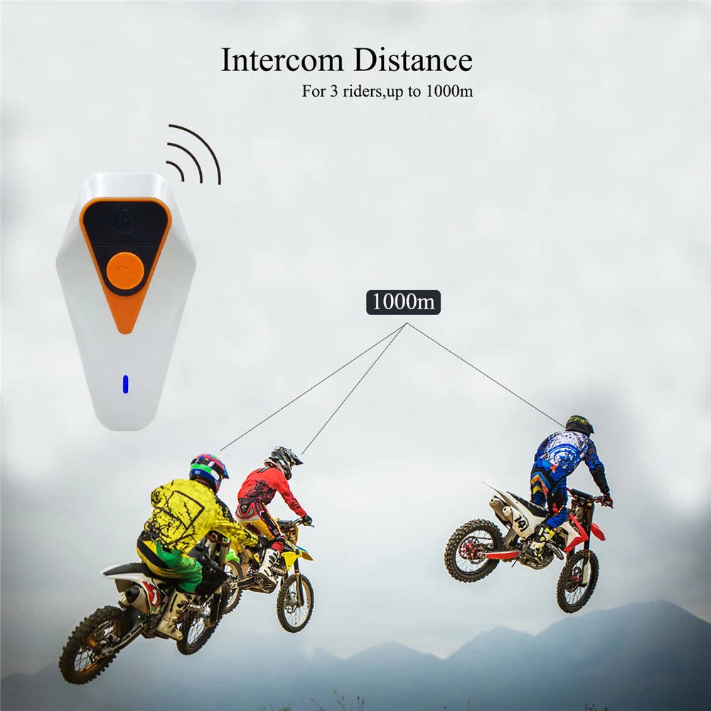 IPX5 1000 м водонепроницаемый мотоциклетный шлем Bluetooth беспроводная гарнитура Handsfree