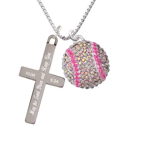 Большой супер сверкающий кристалл розовый AB Софтбол-Благослови и держать