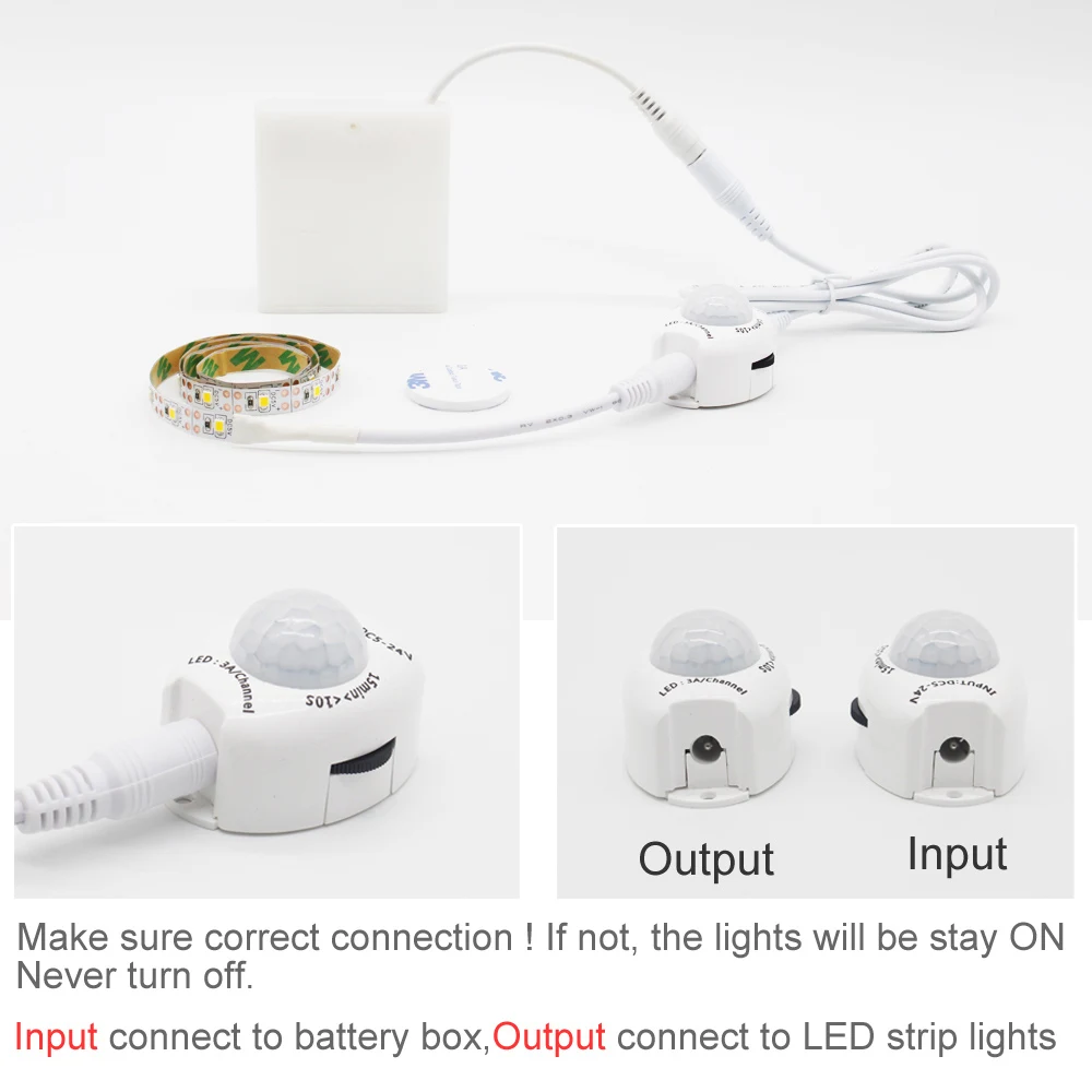 Движения Сенсор Светодиодные ленты светильник Батарея работает 50 см 1 м 2 3 4 5