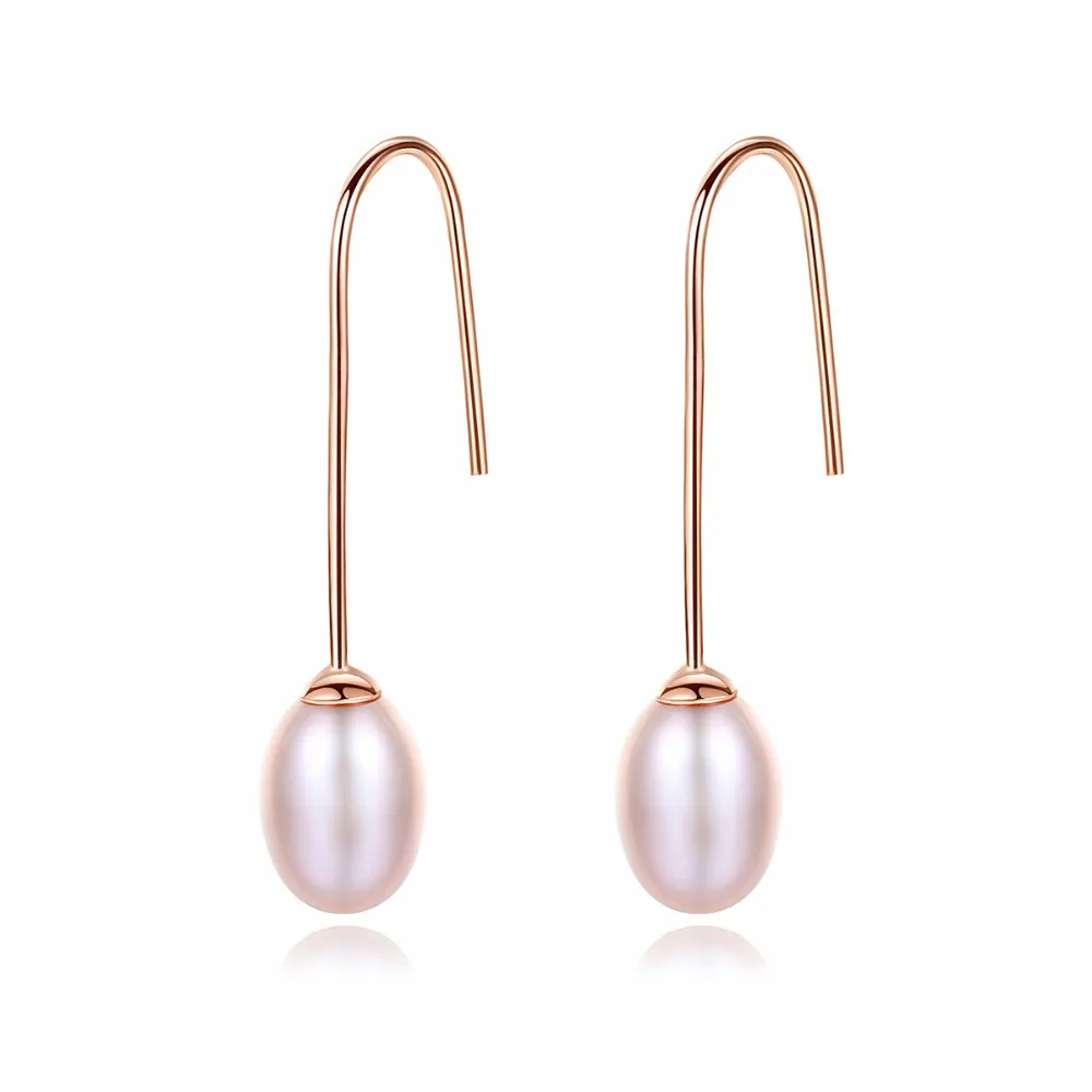 Новые модные оригинальные мм 7-8 пресноводный жемчуг крючок серьги для женщин 925