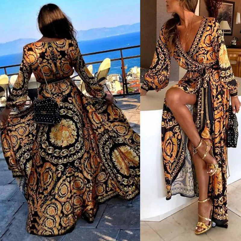 Новые женские летние винтажные Boho Длинные Макси платье для вечеринки пляжное