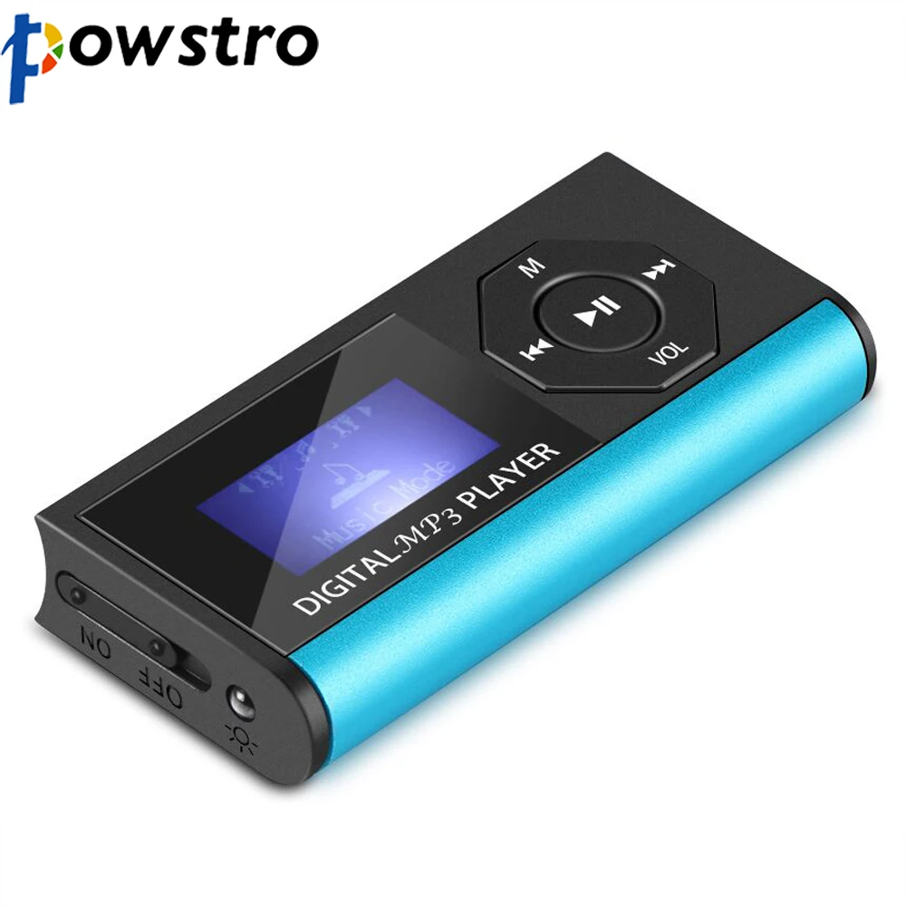 Новинка цифровой музыкальный mp3 плеер Powstro с ЖК дисплеем без памяти максимальная