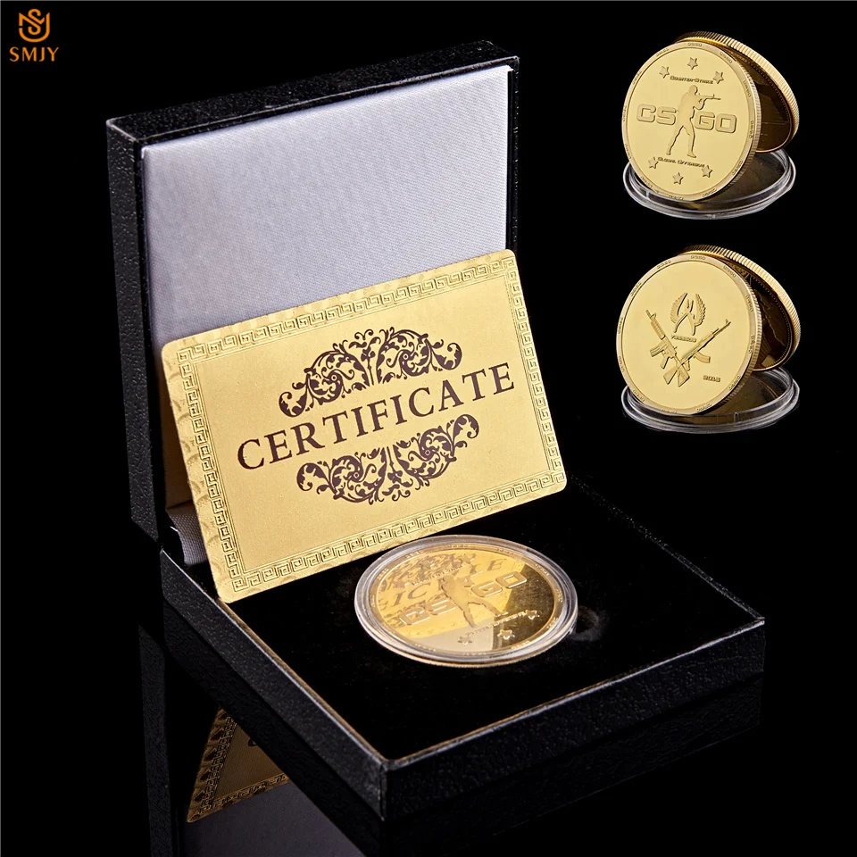 

2015 Shooting Game CS.GO Counter Strike Global Offensive Gold Plated Replica Metal Commemorative Coin W/Luxury Box