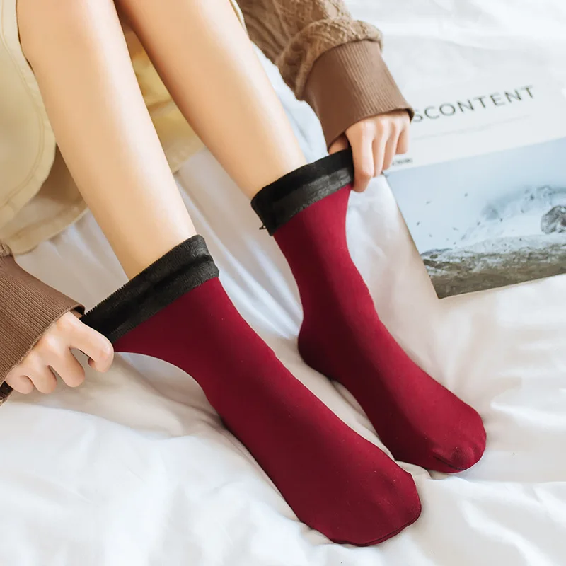 Женские зимние носки теплые толстые шерстяные модные для женщин 2019 Chaussettes Femme Hiver