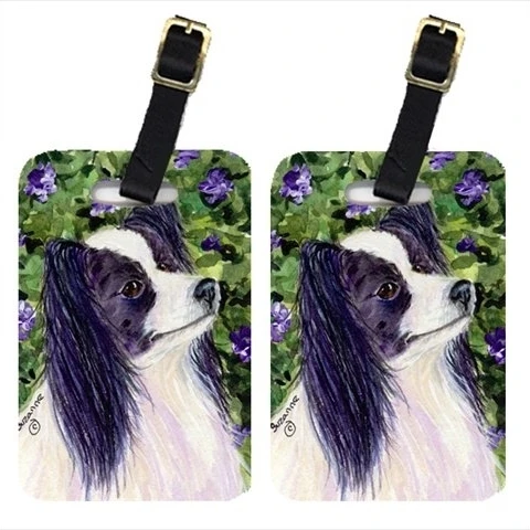 Багажная бирка Carolines Treasures SS8896BT Papillon-пара 2 4x2 75 дюйма. | Багаж и сумки