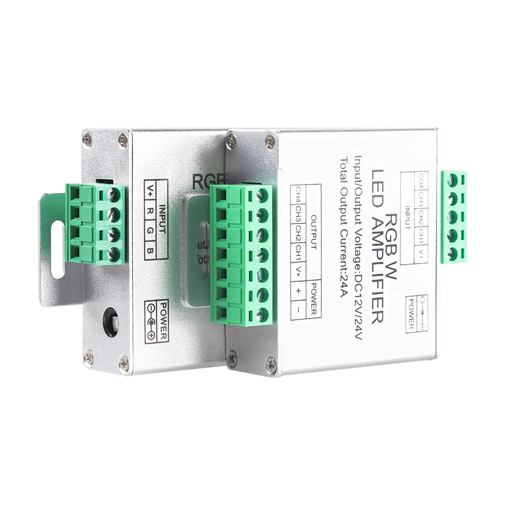 DC12V-24V Led RGB усилитель RGBW алюминий 24A 4-канальный выход контроллер для 5050 3528 полосы
