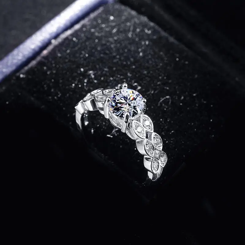 DOTSHE Simple Ring Style Big Promotion Hot Sale Shiny Cubic Zircon Silver Color Wedding Rings For Women Jewelry Wholesale | Украшения и