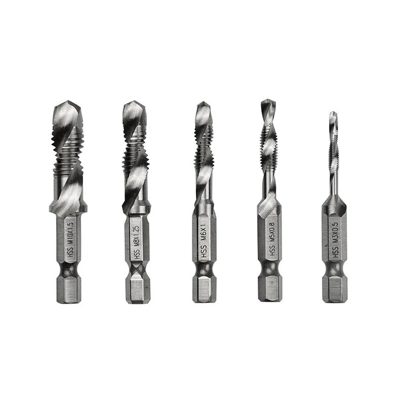 Multi-Function Integral Screw Machine Accessories M3 Hex Shank Compound Spiral Thread Taps Drill Bit Tool |