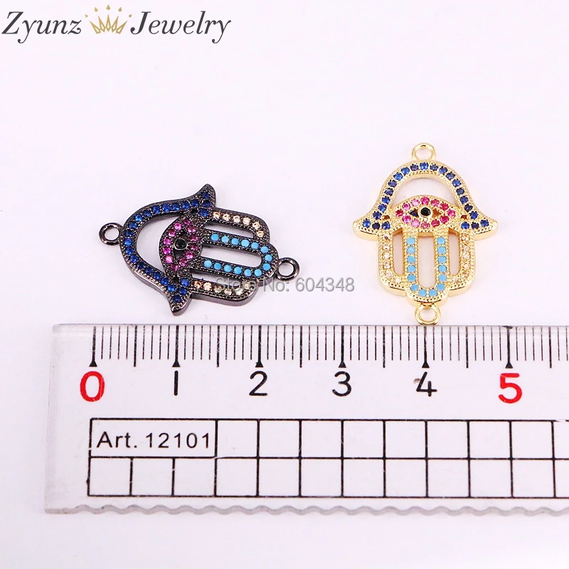 10 шт. браслет на руку Micro Pave из ZYZ333-5055 фианита Хамса регулируемый скользящий