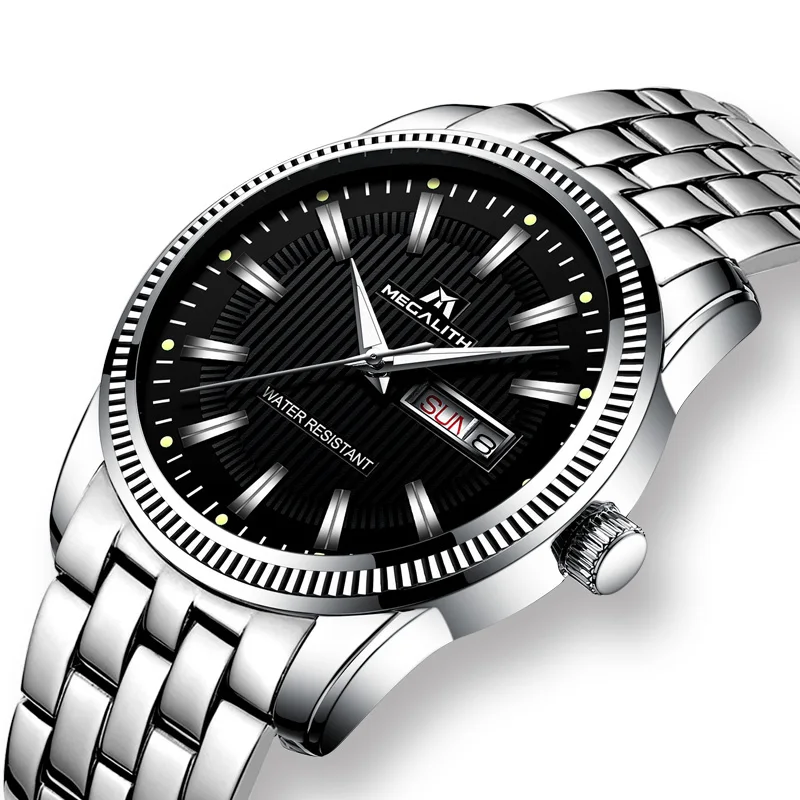 MEGALITH Новые мужские модные часы Montre Homme наручные Мужские Аналоговые календарные