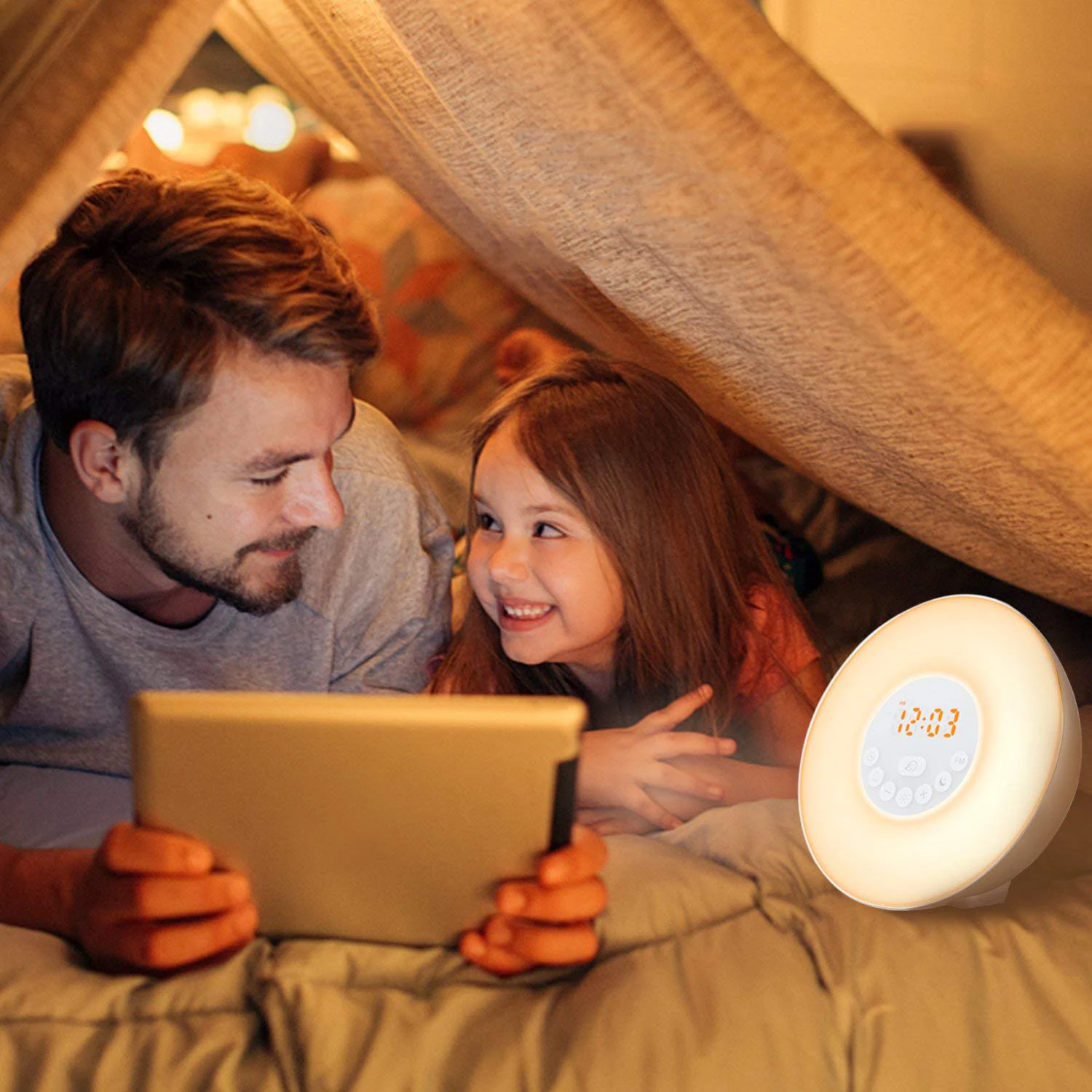 IG-Alarm Clock Wake Up светильник-Sunrise/Sunset Simulation настольная прикроватная лампа Защита глаз