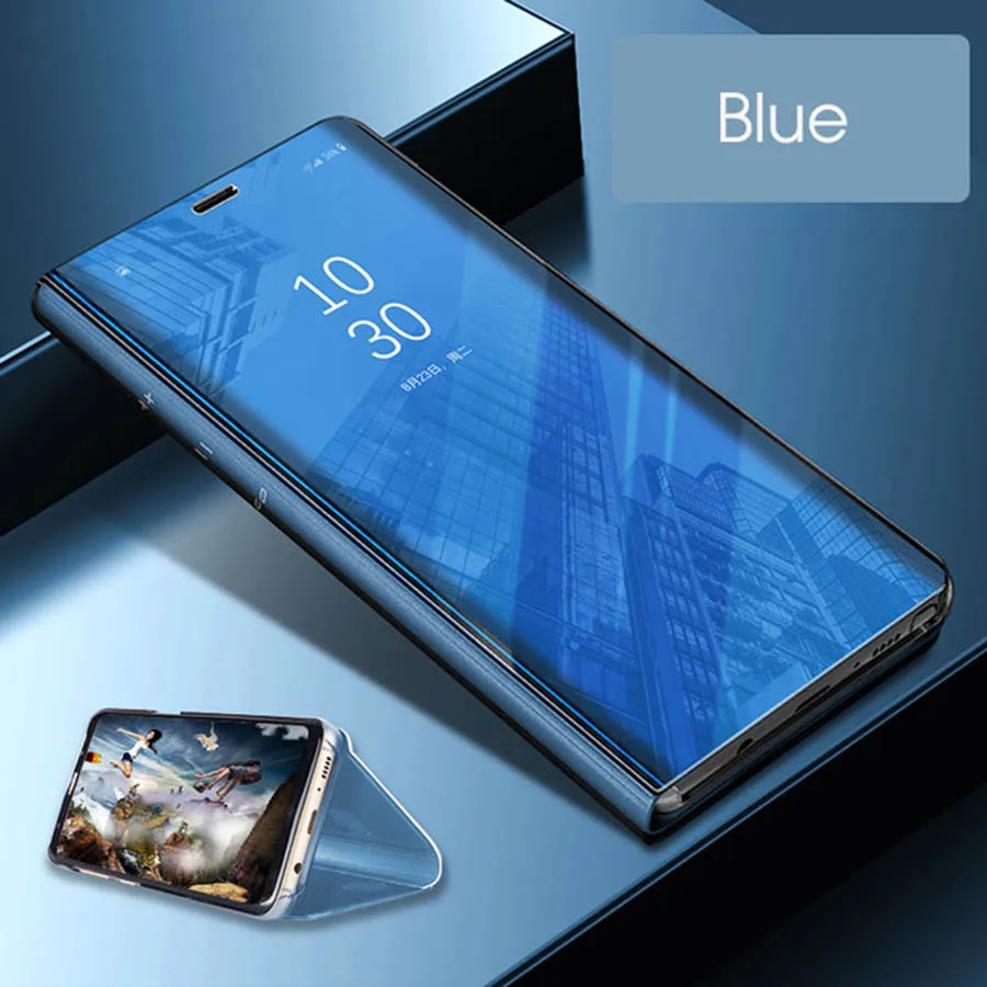 

Huawei P 30 P30 Pro Mirror View Case Leather Stand Flip Cover for Huawei Honor 10 V10 Note 10 Play P20 lite Mate P30 Pro Cases