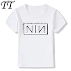 Летняя детская футболка с принтом, с изображением ногтей девять дюймов, белая футболка с коротким рукавом для мальчиков и девочек, Повседневные детские топы, HKP568, 2019