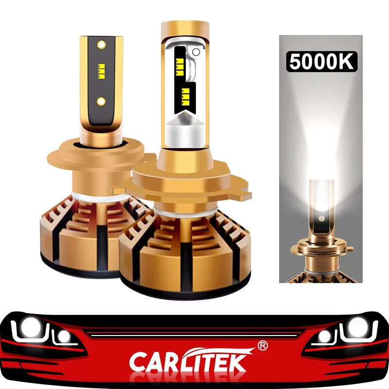 CARLitek 2 шт. Светодиодная лампа H7 5000K H1 H4 H11 Автомобильный светодиодный головной