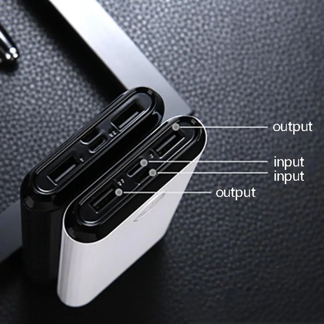 6 шт. 18650 Двойной порты usb DIY батарея 5 В/2A коробка для хранения черный белый цвет