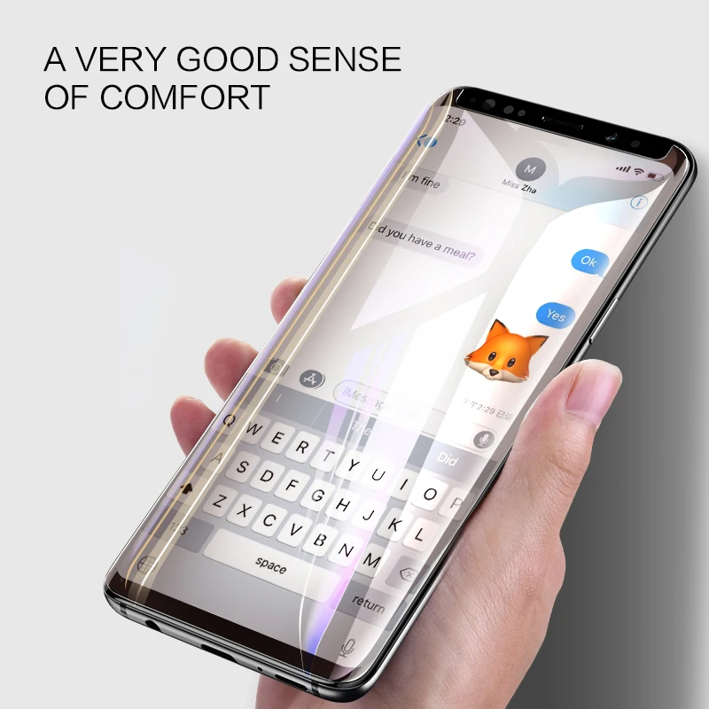 Высокотехнологичный УФ клей 2 шт протектор экрана для samsung Galaxy S9 + Plus Note9