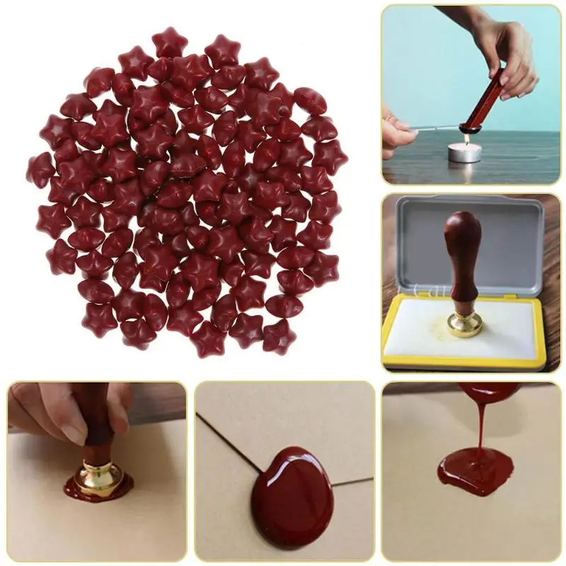 100 шт. пятиконечная звезда штамп краска воск конверт открытка уплотнение