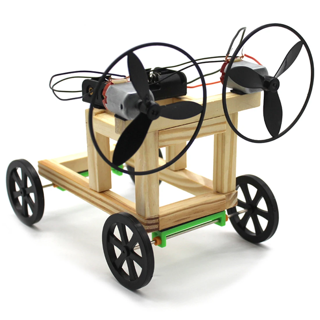 Science Physical DIY Wind Power Car 4WD модель деревянный электроэксперимент сборный Набор
