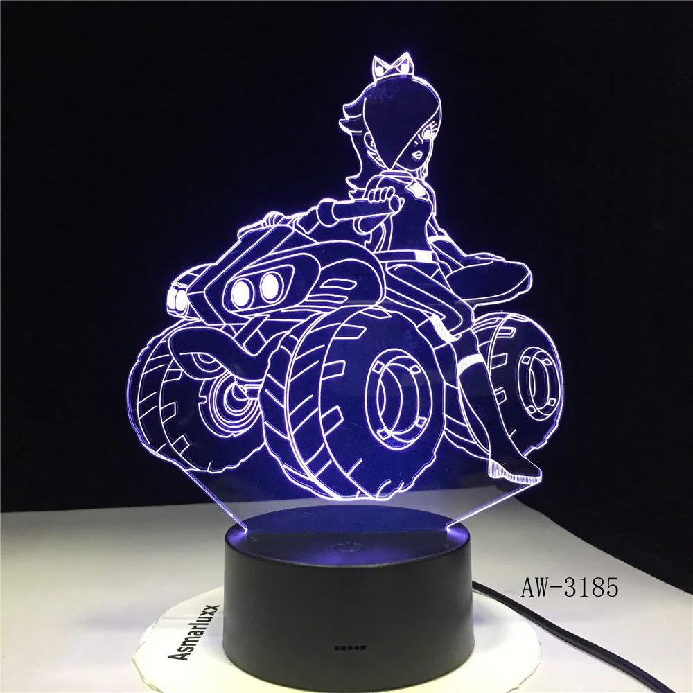 Аниме девушка 3D ночник LED Дистанционное Сенсорное освещение настольная лампа 7
