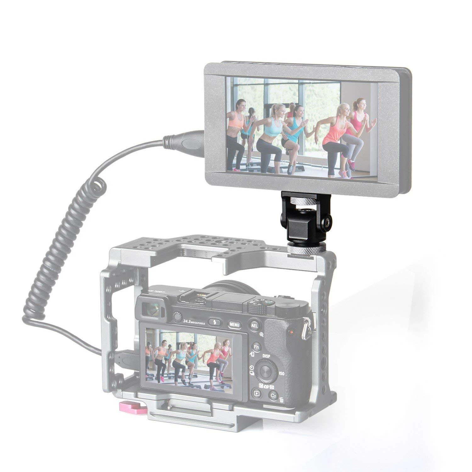 SHGO HOT-Monitor Holder Mount On Camera Pan 180 degree tilt with Cold Shoe and 1/4 inch | Инструменты