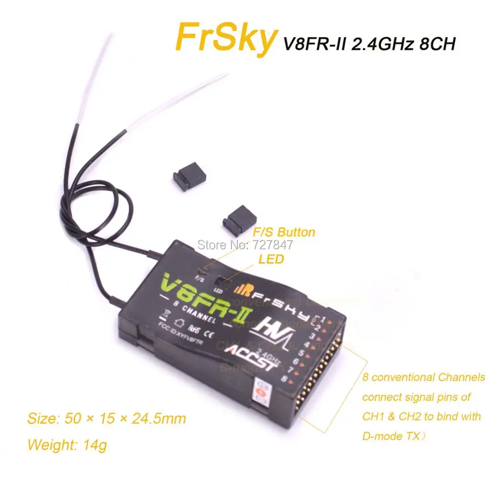 Оригинальный FrSky V8FR-II 2 4 GHz 8 каналов 8CH ACCST высоковольтный приемник | Игрушки и