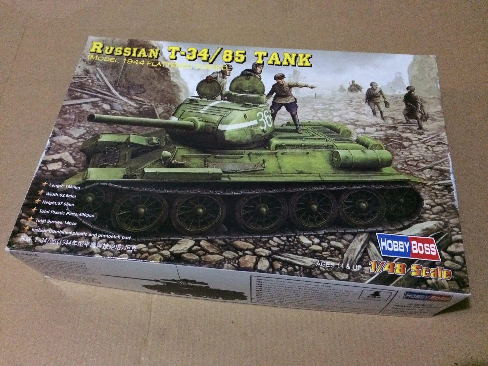 Hobbyboss модель 84807 1/48 российский T 34/85 (1944 плоский головка)|Наборы для сборки моделей|