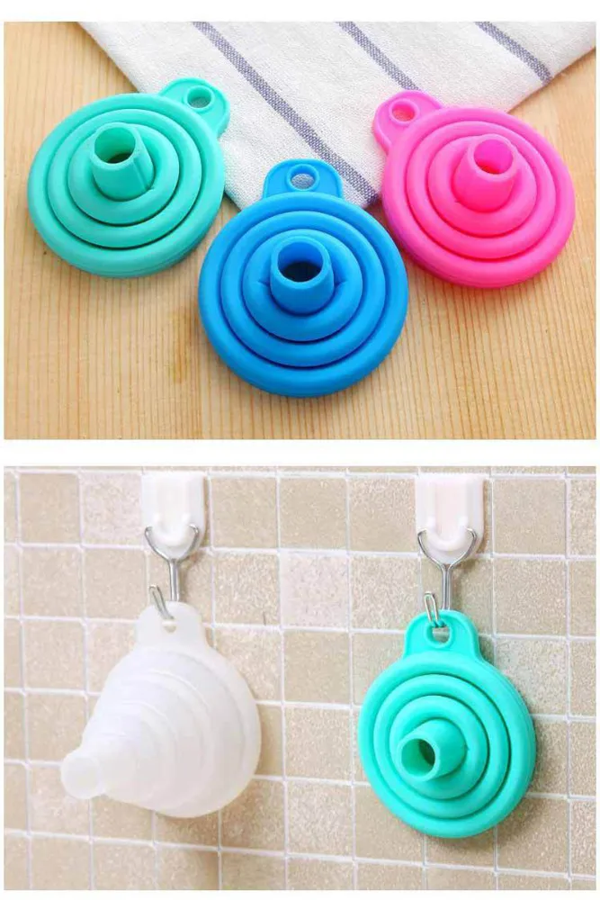 Кухонная домашняя Мини силиконовая воронка складные телескопические длинные