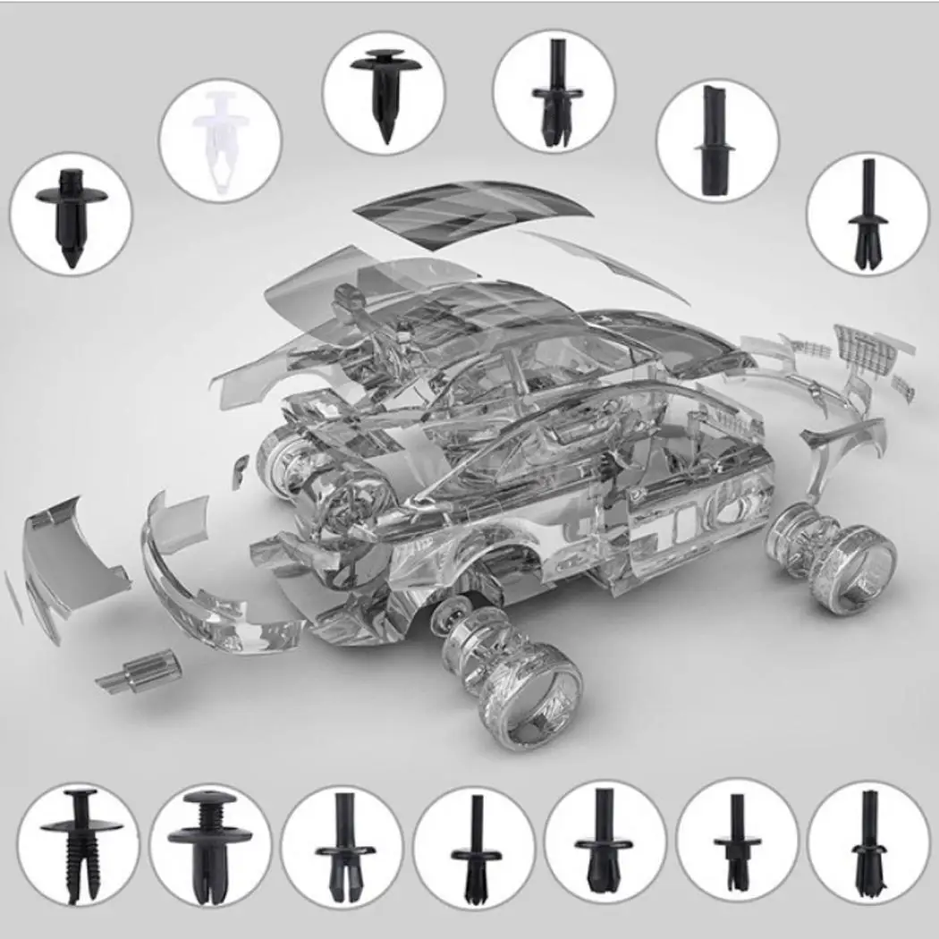 350 шт. Универсальный Автомобильный нажимной штифт с заклепками отделка крепежных