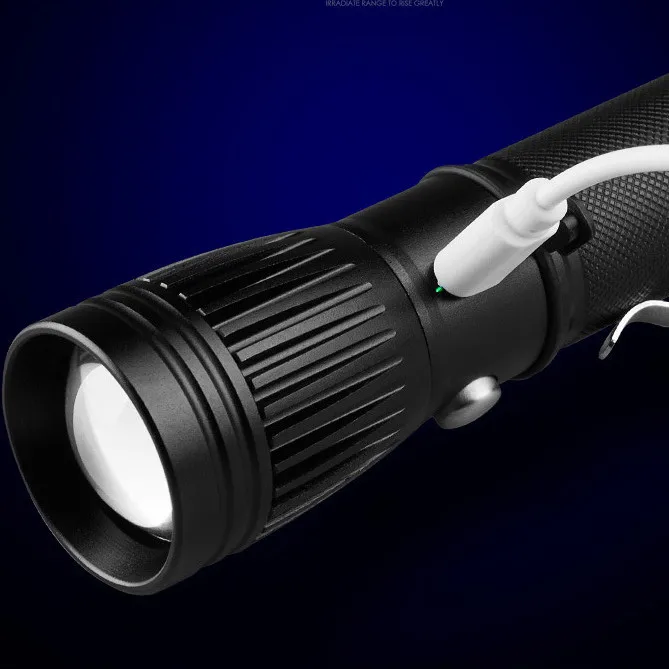 CLAITE A GT01 COB светодиодный фонарик T6/L8 LED двойной свет USB перезаряжаемые