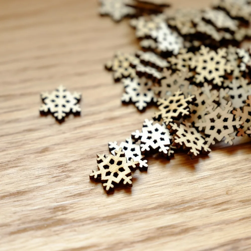 100 шт. деревянные пуговицы снежинки для рукоделия|wooden buttons|buttons for salescrapbook sales |