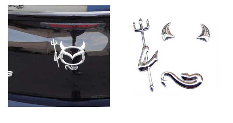 ПВХ 3 цвета дьявол наклейка 3D Автомобильные Наклейки Забавный демон стайлинга