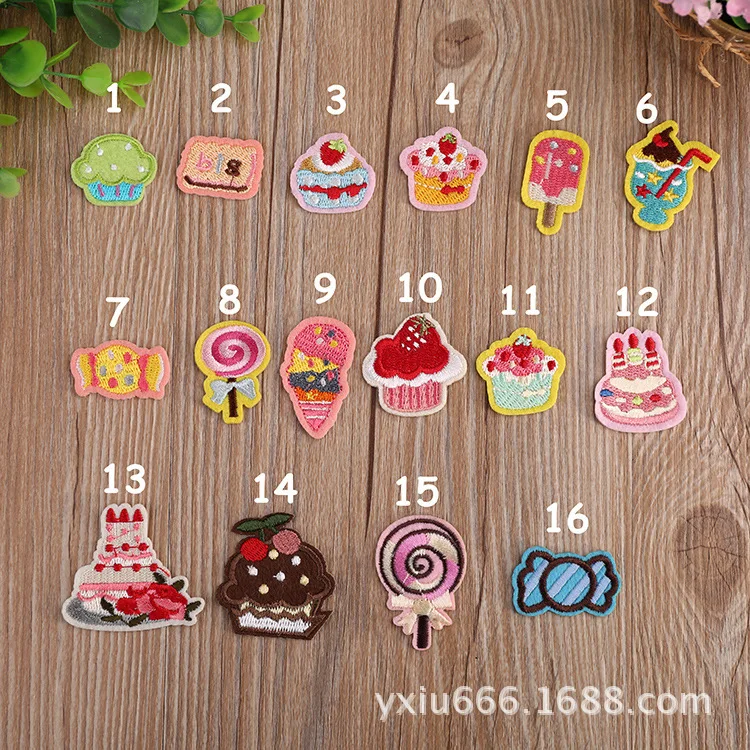 Новая еда торт леденец мороженое фрукты Вышивка Патчи для одежды железо на