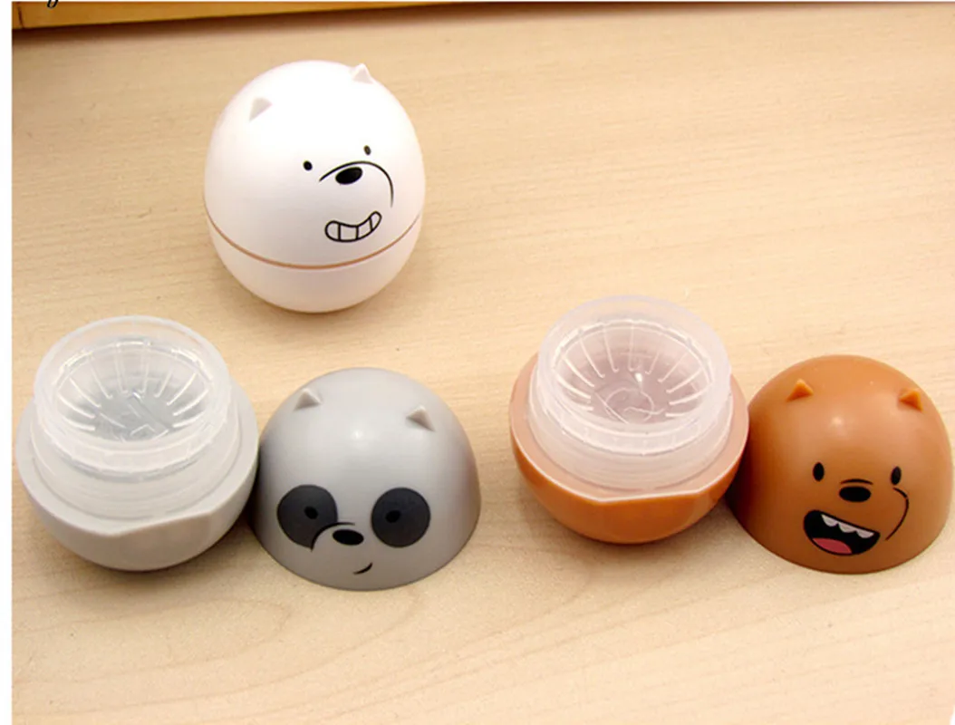 Milk Bear Elliptical Double Box 3 Color Contact Lens Companion Top and Lower Layer | Дом и сад