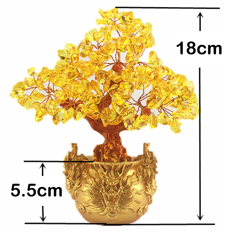 

Resin Feng Shui Money Lucky Rich Tree Craft Natural Crystal Office Home Room Decor