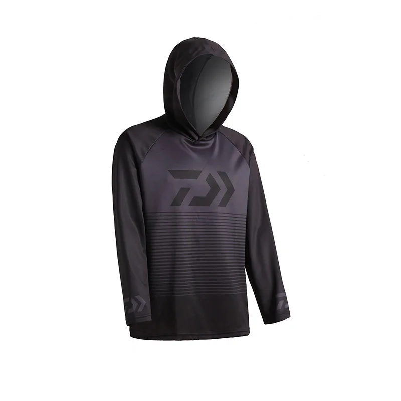 

Big Size Men Summer Hooded Fishing Clothes Breathable Quick Dry Long Sleeve Hiking Camping Clothing Male Fishing Hoodie