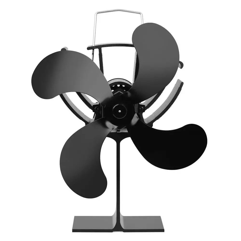 

4-Blade Heat Powered Stove Fan Fireplace Fan Wood Burning Fan Eco-friendly for Efficient Heat Distribution