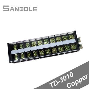30A 10P Terminal block TD-3010 Group Type DIN rail mounted Connection Dual Row Plug-in Unit Screws Copper 10 positions