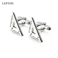 lepton new triangle cufflinks for men high quality metal triangle cuff links fashion man french shirt cuffs cufflink drop ship