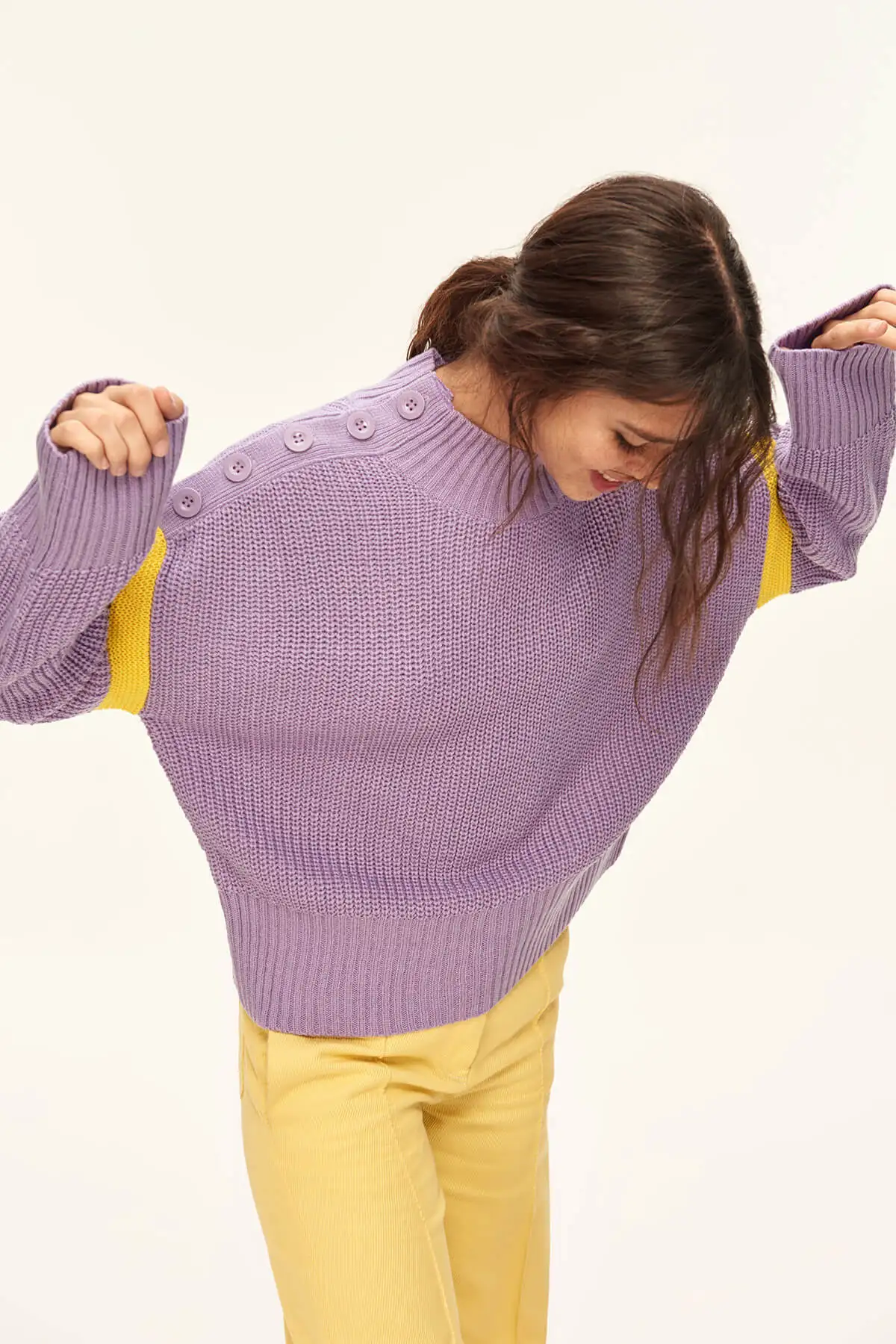 Trendyol Lila Shoulder Button Sweater Detailed TCLAW19ZA0019 |