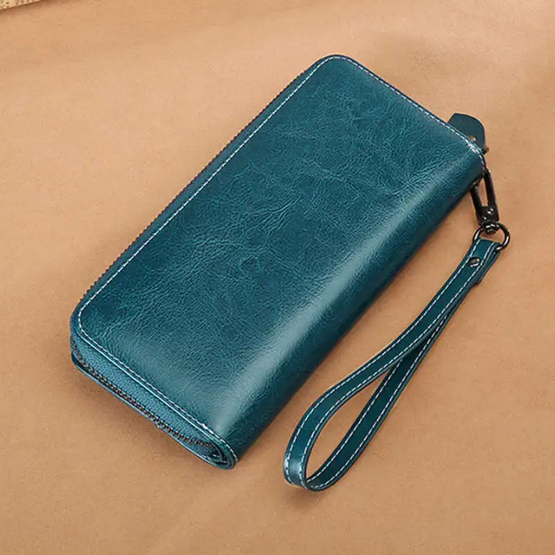 Женский кожаный кошелек Sendefn Длинный дизайнерский на молнии с ремешком 5197-6 |
