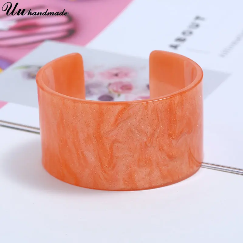 

Oval Bangles Big Bracelets for Women Acrylic Cuff Bangle Pulseira Feminina Bileklik 2018 Real Pulseiras Bracelet Charm Jewelry